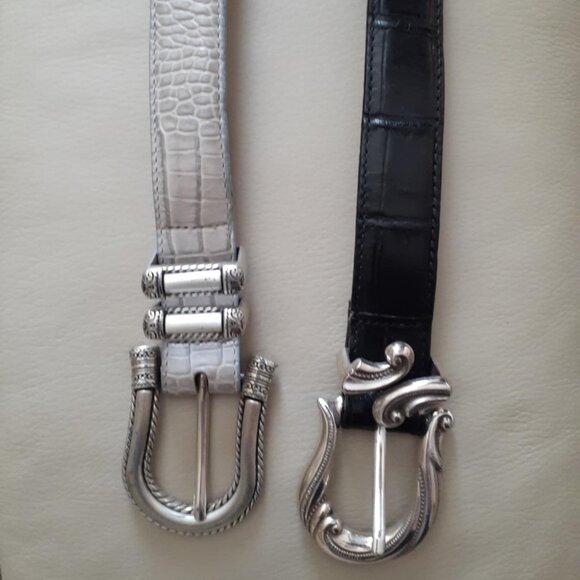 3-Pack Brighton Belts - Black, Gray, Slvr - Adjustable Small 24503, B4824 main image 8